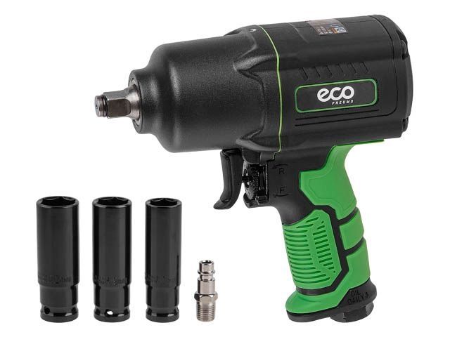 Пневмогайковерт 1/2" ECO AIW-1500S (1300/1700 Нм (закр./откр.), 3 ступени крут.мом., twin hammer, 7000 об/мин, композитный корпус) Пневмогайковерт 1/2" ECO AIW-1500S (1300/1700 Нм (закр./откр.), 3 ступени крут.мом., twin hammer, 7000 об/мин, композитный корпус)