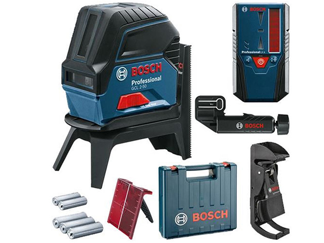 Нивелир лазерный BOSCH GCL 2-50 с держателем и приемником в чем. (проекция: крест, до 50 м, +/- 0.30 мм/м, резьба 1/4, 5/8") Нивелир лазерный BOSCH GCL 2-50 с держателем и приемником в чем. (проекция: крест, до 50 м, +/- 0.30 мм/м, резьба 1/4, 5/8")