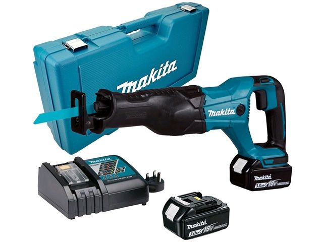 Аккум. сабельная пила MAKITA LXT DJR 186 RFE в чем. (18.0 В, 2 акк., 3.0 А/ч, Li-Ion, дерево до 255 мм, металл до 20 мм) Аккум. сабельная пила MAKITA LXT DJR 186 RFE в чем. (18.0 В, 2 акк., 3.0 А/ч, Li-Ion, дерево до 255 мм, металл до 20 мм)