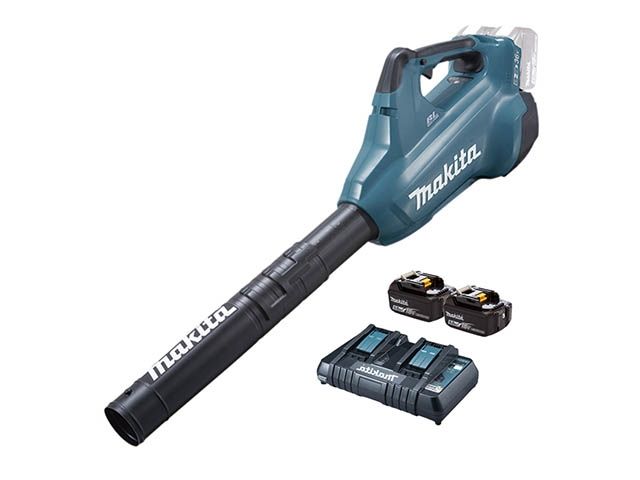 Аккум. воздуходувка MAKITA LXT DUB 362 Z + АКЦИЯ (2 аккумулятора и зарядное) (18.0 В, 2 акк. BL1850B 5 А/ч, Li-Ion x2 шт, ЗУ DC18RD, 804 м3/ч, 54 м/с,